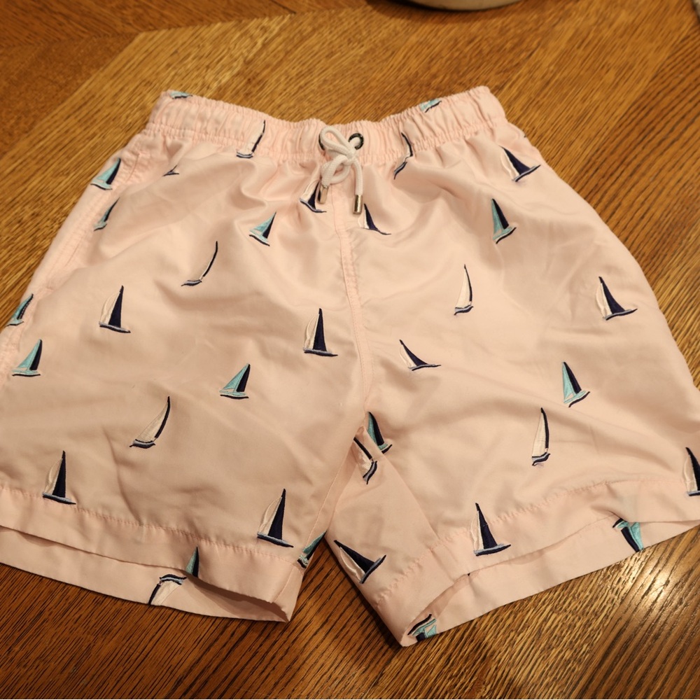 Franks Pink Swim Shorts with Sailboat Design